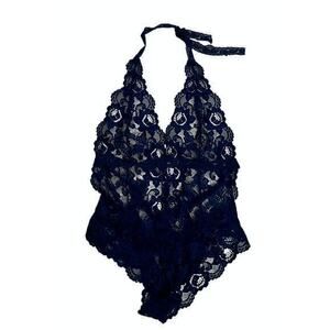 Adome Woman’s NAVY Blue Sheer Babydoll Lace Teddy. Blue not Black NWT Size XL